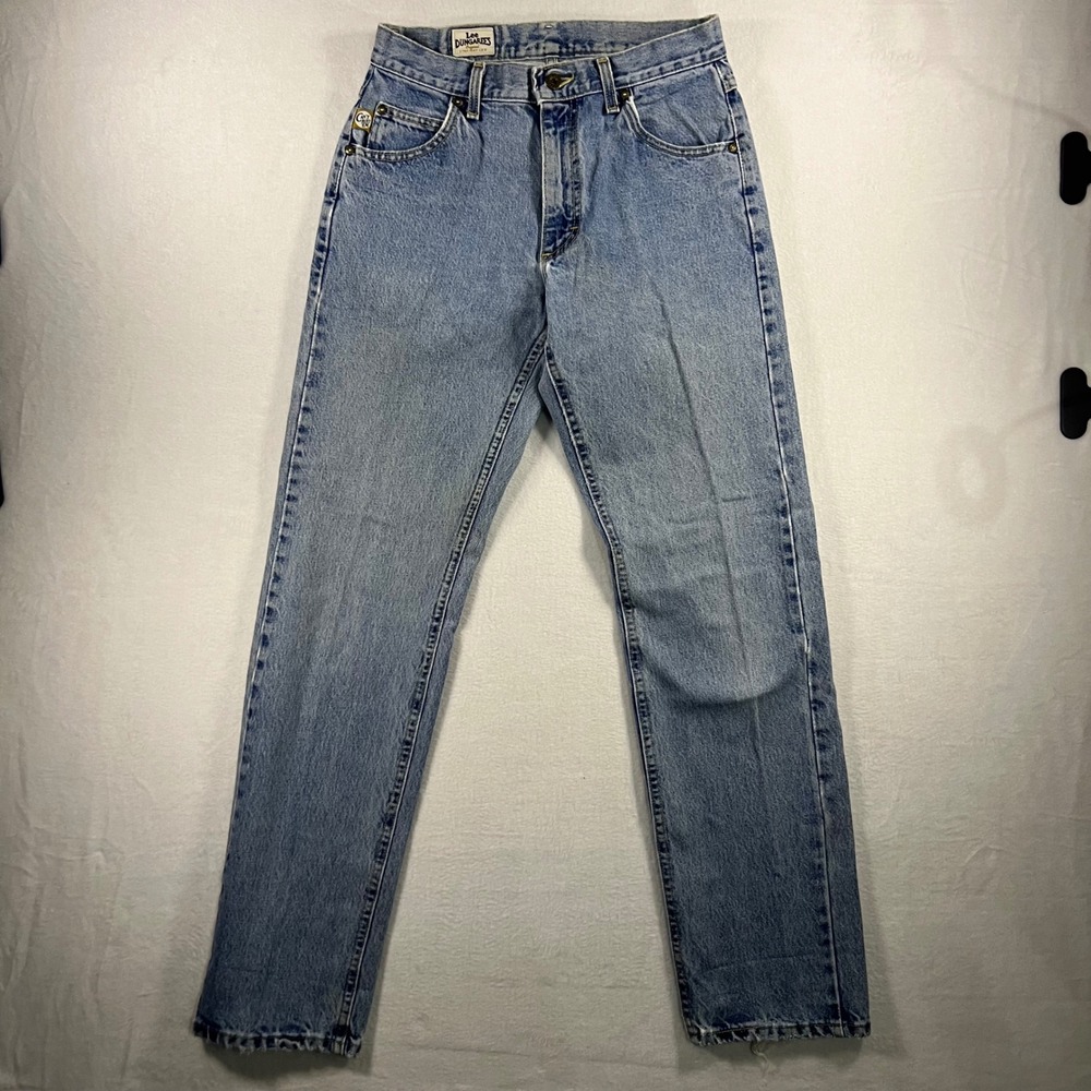 Lee Dungarees Original Straight Leg Jeans Light Wash Denim Size 29x32